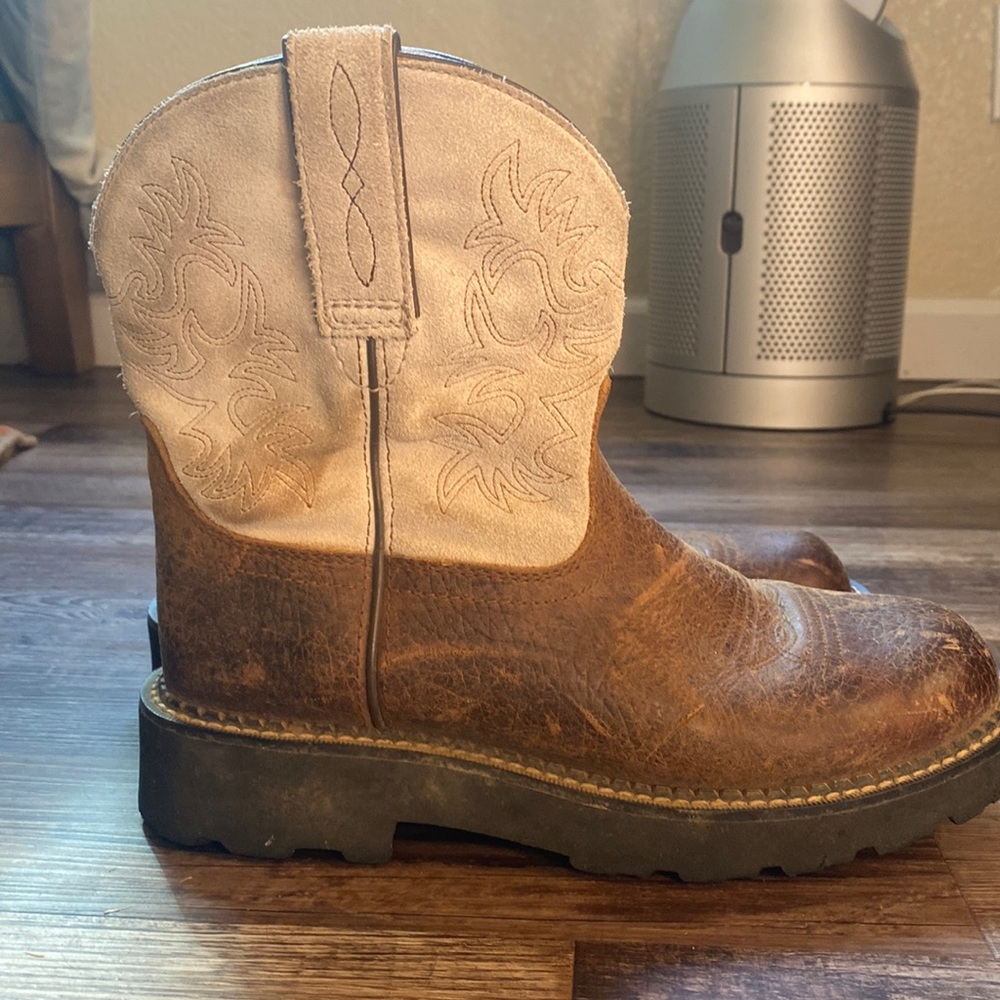 Ariat Brown and Cream Ankle Boots